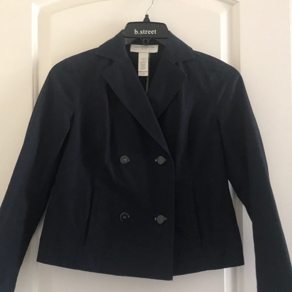 Liz Claiborne 100% Cotton Navy Blue Jacket